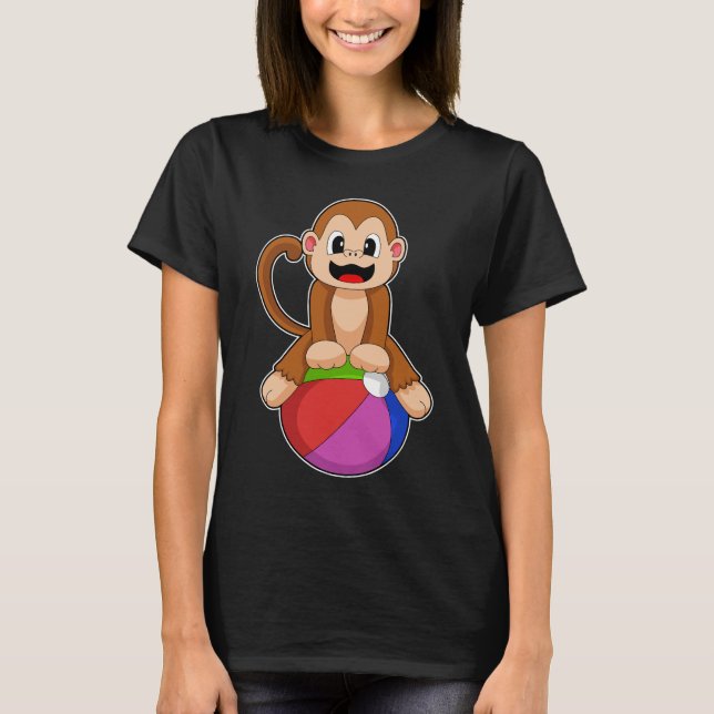 Monkey Fitness Gymnastics Sports T Shirt (Framsida)