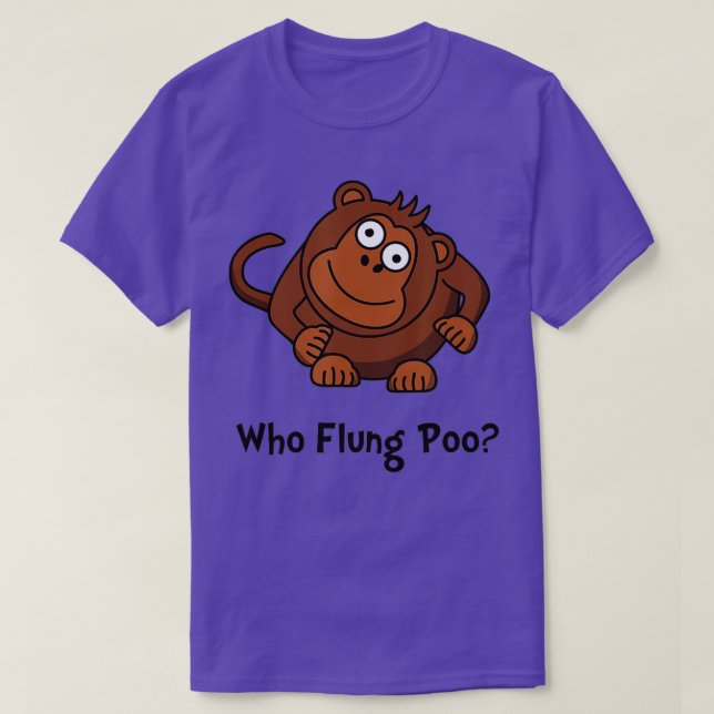 Monkey Flung Poo Funny  T Shirt (Design framsida)