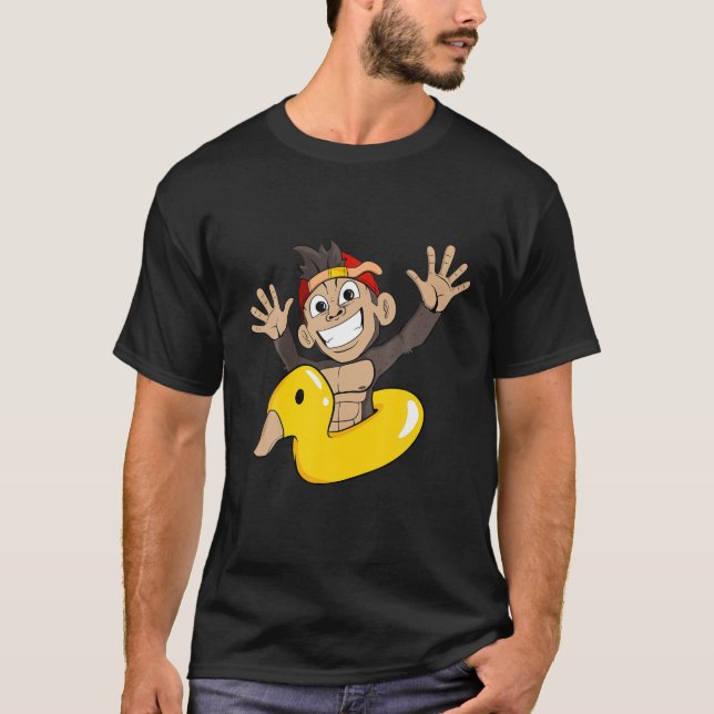 Monkey Flytande Ring Anka T Shirt (Framsida)