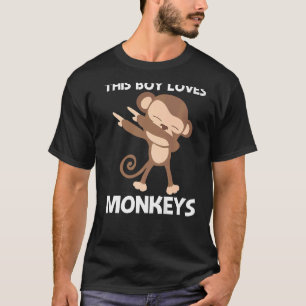 Monkey for Boys Kids Ape Zoo Vild Animal T Shirt