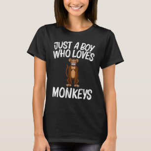 Monkey for Boys Kids Primat Animal Monkey T Shirt