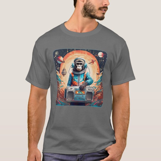 Monkey för funky Space T Shirt (Framsida)