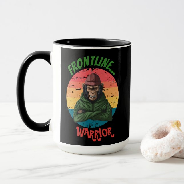 Monkey för grönt Arg Mugg (Med munk)