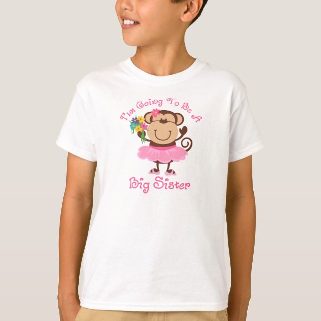 Monkey Future Big Sister Tee Shirt (Framsida)