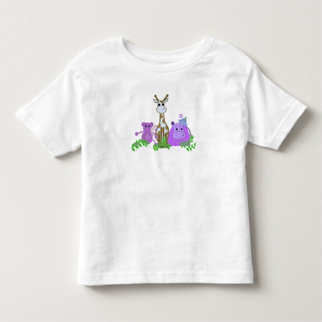 Monkey, Giraffe och Hippo Tee Shirt (Framsida)