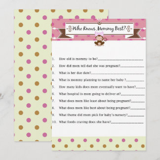 Monkey Girl Baby Shower som känner till Mammans bä Inbjudningar