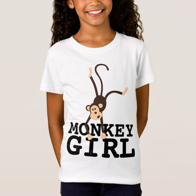 MONKEY GIRL FUNNY GIRLS KIDS T-SHIRTS (Framsida)
