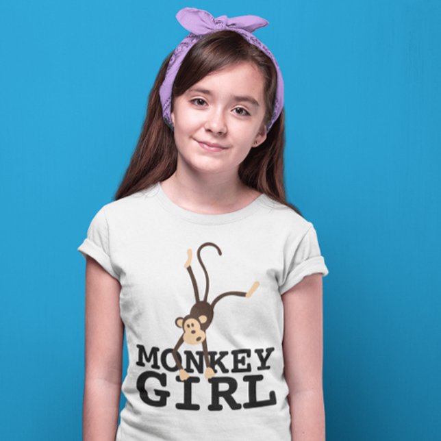 MONKEY GIRL FUNNY GIRLS KIDS T-SHIRTS (Skapare uppladdad)