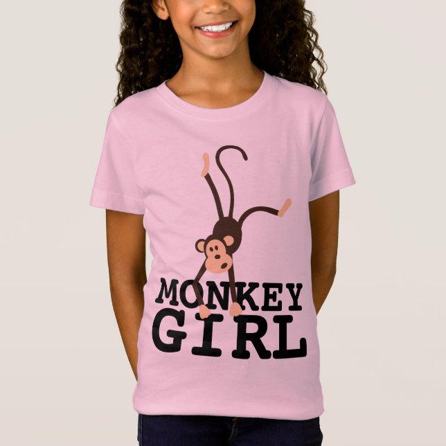 MONKEY GIRL FUNNY GIRLS KIDS T-SHIRTS (Framsida)