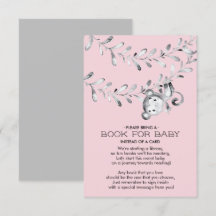 Monkey Girls Baby Shower Bok för Baby-kort