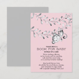 Monkey Girls Baby Shower Bok för Baby-kort Inbjudningar