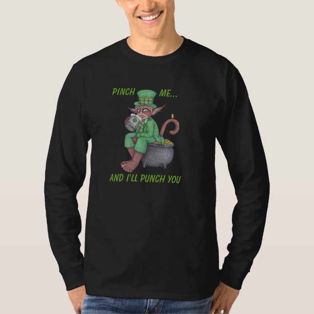 Monkey Gnome Leprechaun Long-Sleeve T-Shirt (Framsida)