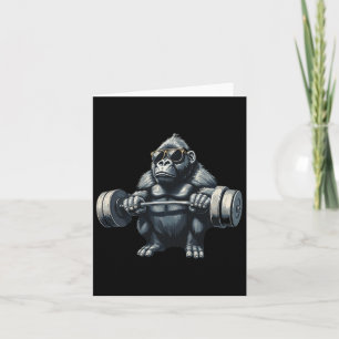 Monkey Gorilla Bodybuilding Muscles Fitness Gym Kort