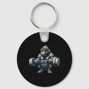 Monkey Gorilla Bodybuilding Muscles Fitness Gym Nyckelring
