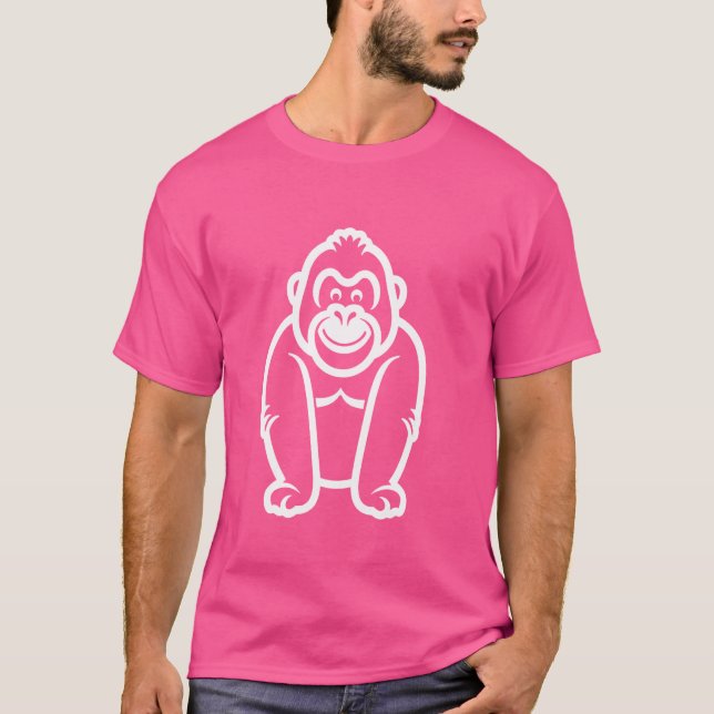 Monkey Gorilla Cute animals minimalist simple gori T Shirt (Framsida)