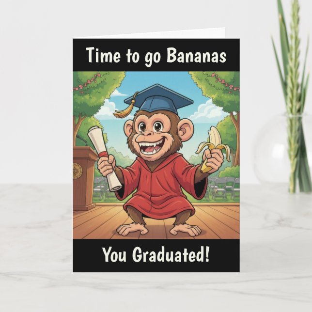 Monkey Graduation Card Kort (Framsida)