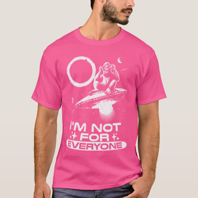 Monkey Graphic Joke in Cosmos for astronomy Scienc T Shirt (Framsida)