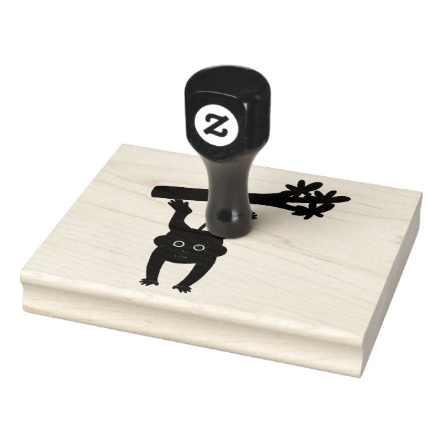 Monkey hängande grönt träd stämpel (Stämpel)