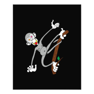 Monkey Hanging runt Fototryck