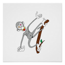 Monkey Hanging runt Perfect Poster