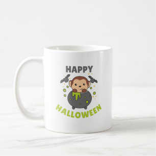 Monkey Happy halloween Cauldron Fladdermus Kaffemugg