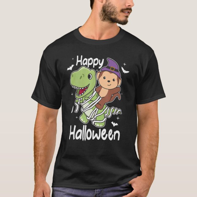 Monkey Happy halloween Mummy rex Monkey Halloween T Shirt (Framsida)