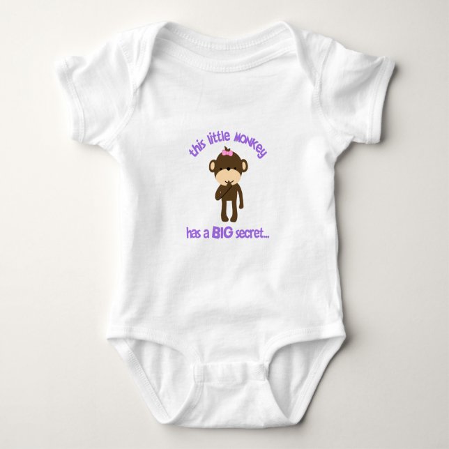Monkey har en hemlig stor sister t-shirt (Framsida)