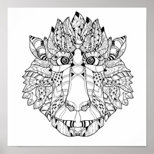Monkey Head Doodle 2 Poster