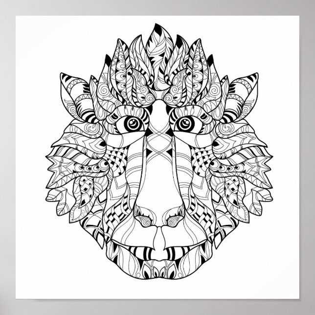 Monkey Head Doodle 2 Poster (Framsidan)