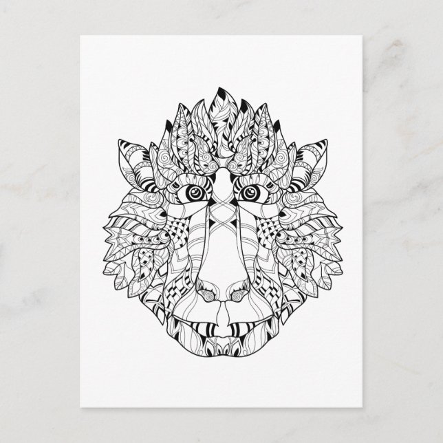 Monkey Head Doodle Vykort (Framsida)