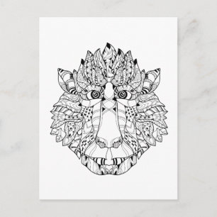 Monkey Head Doodle Vykort