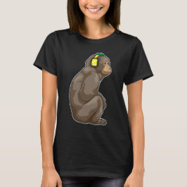 Monkey Headphone Music T Shirt