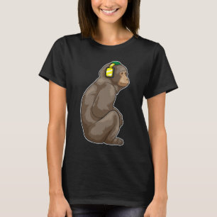 Monkey Headphone Music T Shirt