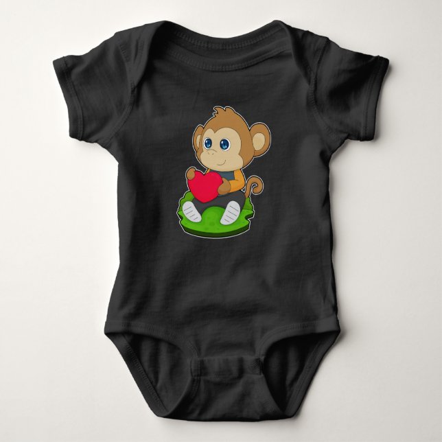 Monkey Heart Balloon T Shirt (Framsida)