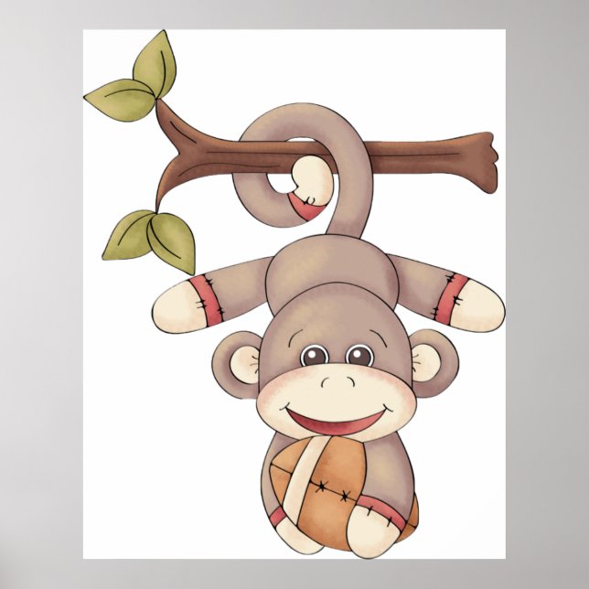 Monkey Holding A Football Poster (Framsidan)