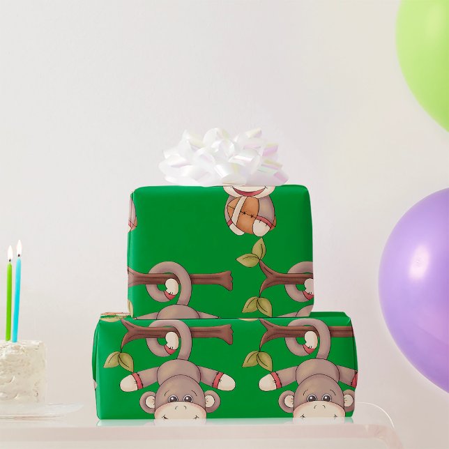 Monkey Holding A Football Presentpapper (Skapare uppladdad)