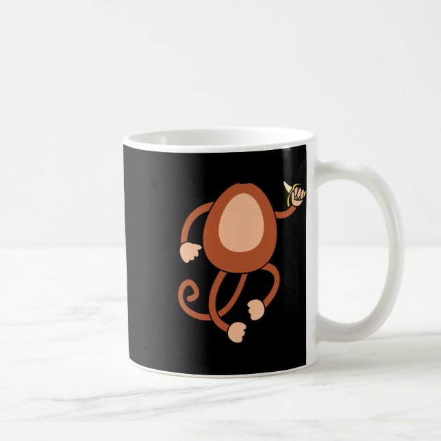 Monkey Holding Nana Costume Roligt Easy Halloween  Kaffemugg (Höger)