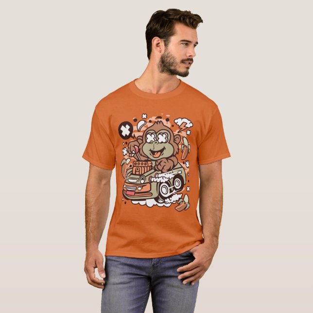 Monkey Hotrod T Shirt (Hel framsida)