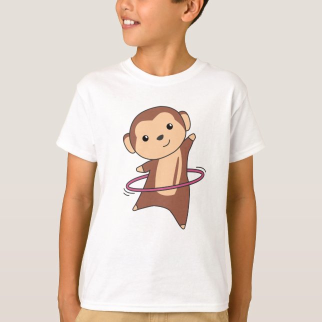 Monkey Hullern Funny Dancing Sport Huller Däck T Shirt (Framsida)