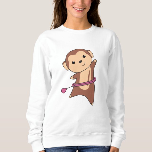 Monkey Hullern Funny Dancing Sport Huller Däck T Shirt (Framsida)
