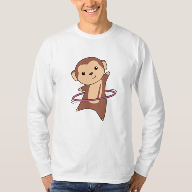 Monkey Hullern Funny Dancing Sport Huller Däck T Shirt (Framsida)
