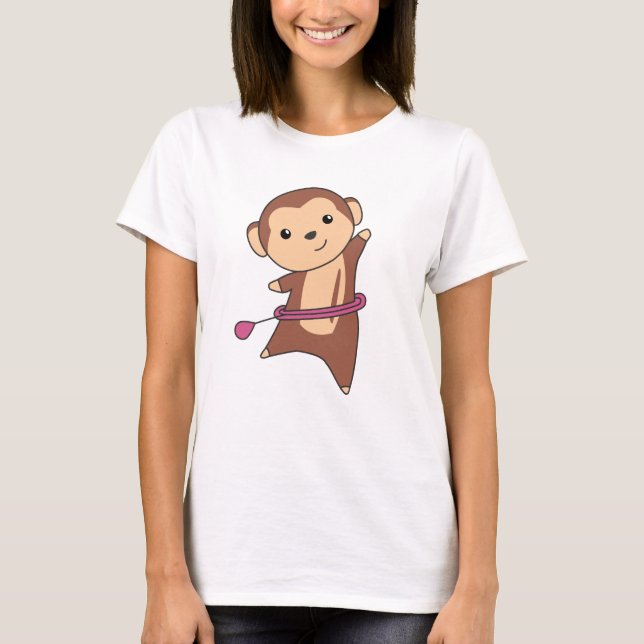 Monkey Hullern Funny Dancing Sport Huller Däck T Shirt (Framsida)