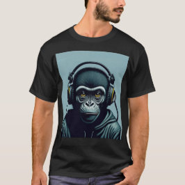 Monkey i hörlurar t shirt