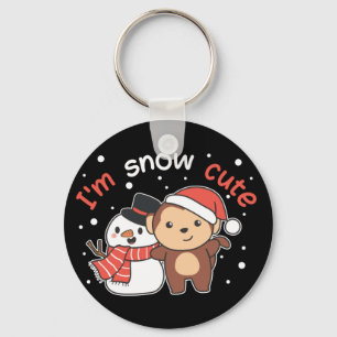 Monkey I Kärlek Du Snö Mch Snögubbe Pun Keychain Nyckelring
