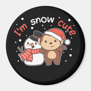Monkey I Kärlek You Snö Mch Snögubbe Pun Magnet
