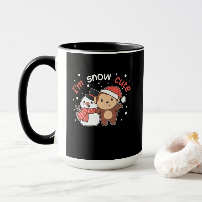 Monkey I Kärlek You Snö Mch Snögubbe Pun Mugg (Med munk)