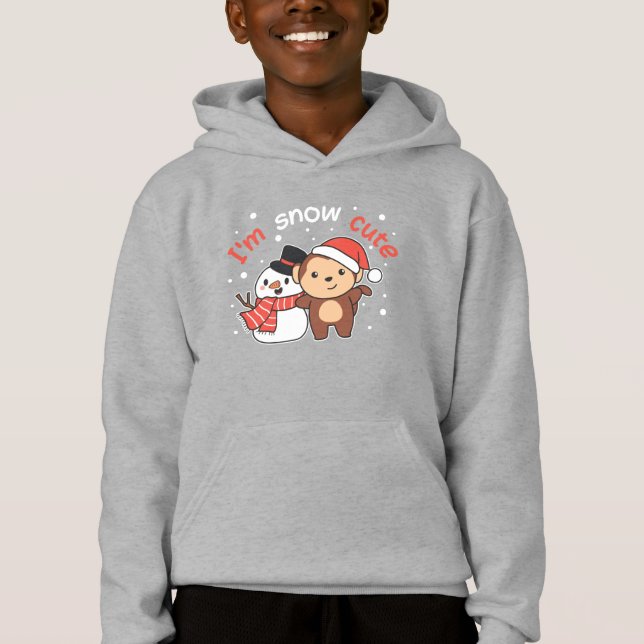 Monkey I Kärlek You Snö Mch Snögubbe Pun T Shirt (Framsida)