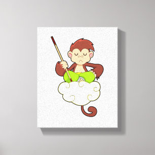 Monkey i Kor har legat på moln Canvastryck