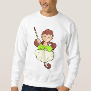 Monkey i Kor har legat på moln Lång Ärmad Tröja