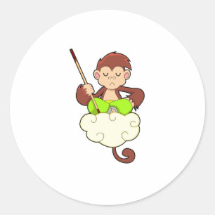 Monkey i Kor har legat på moln Runt Klistermärke
